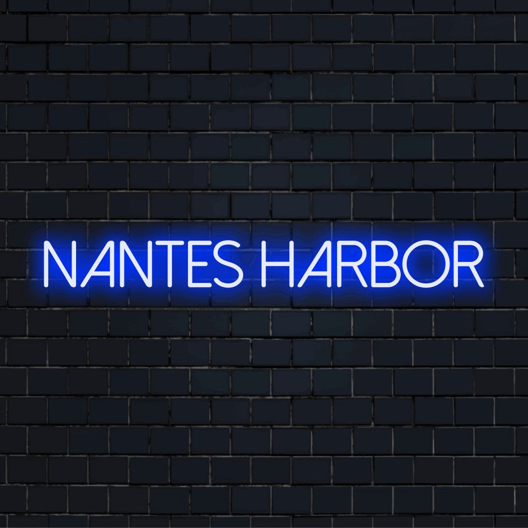 Nantes Harbor Neon Light with glowing wall decor against brick backdrop