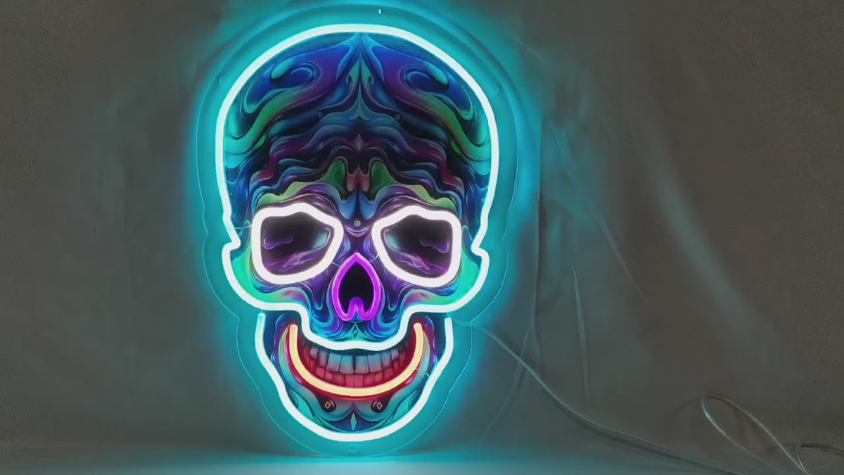 Totenkopf 2 mit UV-Druck – LED-Neonschild