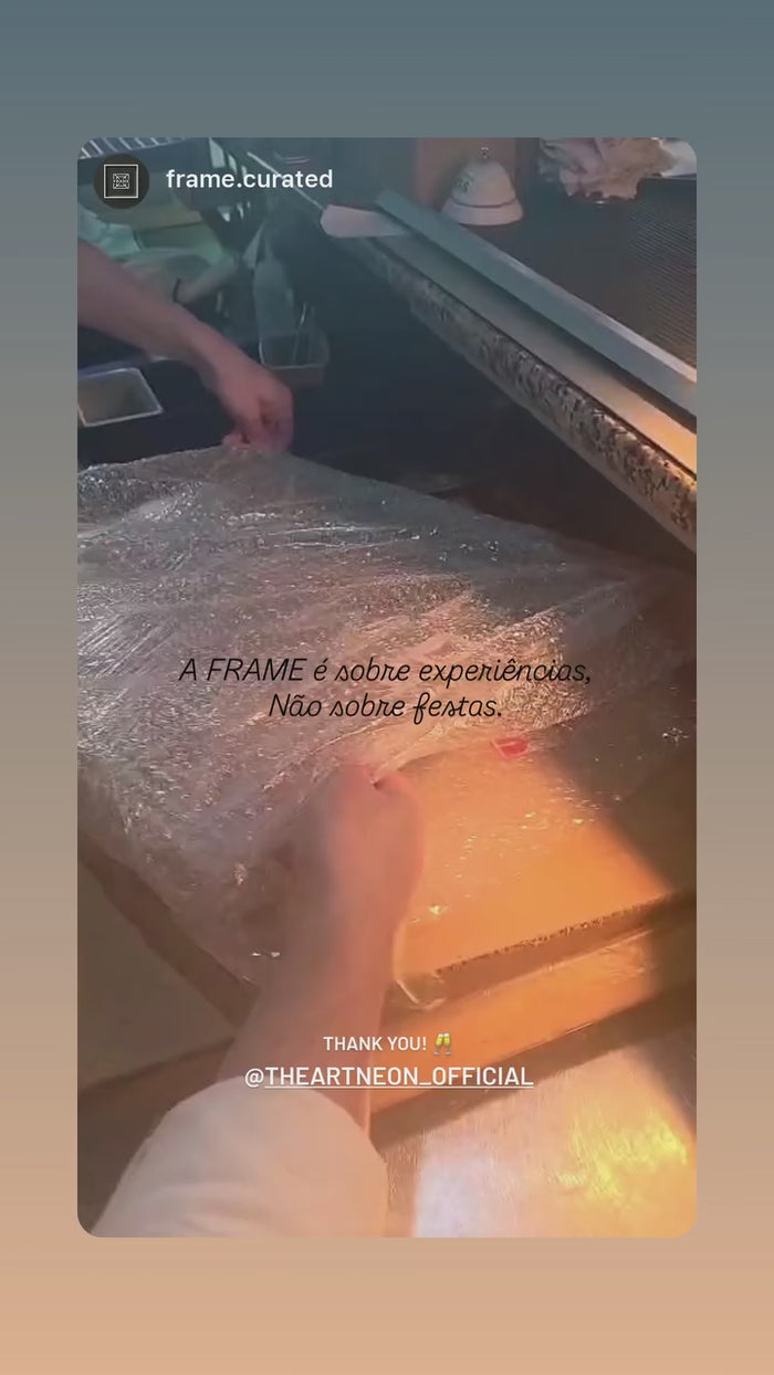 Frame Curated in neon