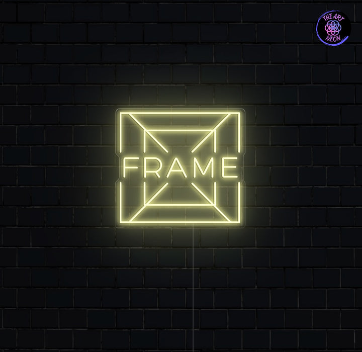 Beispielhafter Designentwurf für ein kompaktes LED-Neon-Logo mit 50 × 46 cm